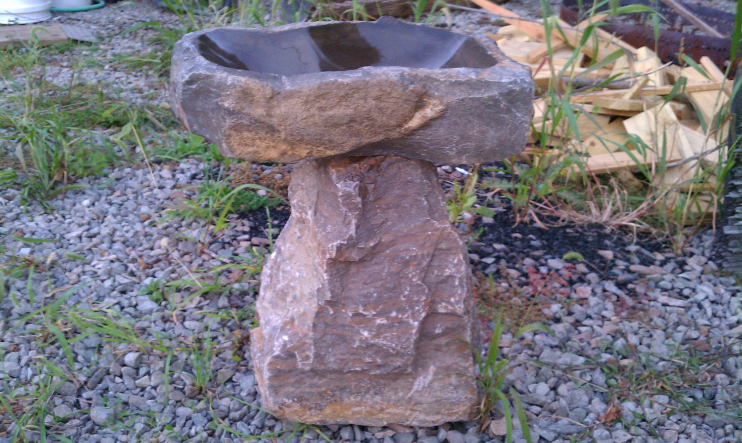 Natural Stone Bird Bath RESERVED