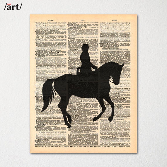 Vintage Horseback Riding Dictionary Art Print Horse Trainer