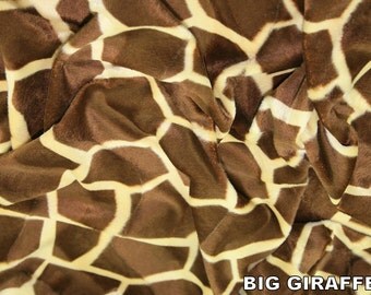 Big Giraffe - Animal Print Polyester Velboa Fabric - Metre/Half - Faux Fur Pony Skin 58" (145cm) wide Velour