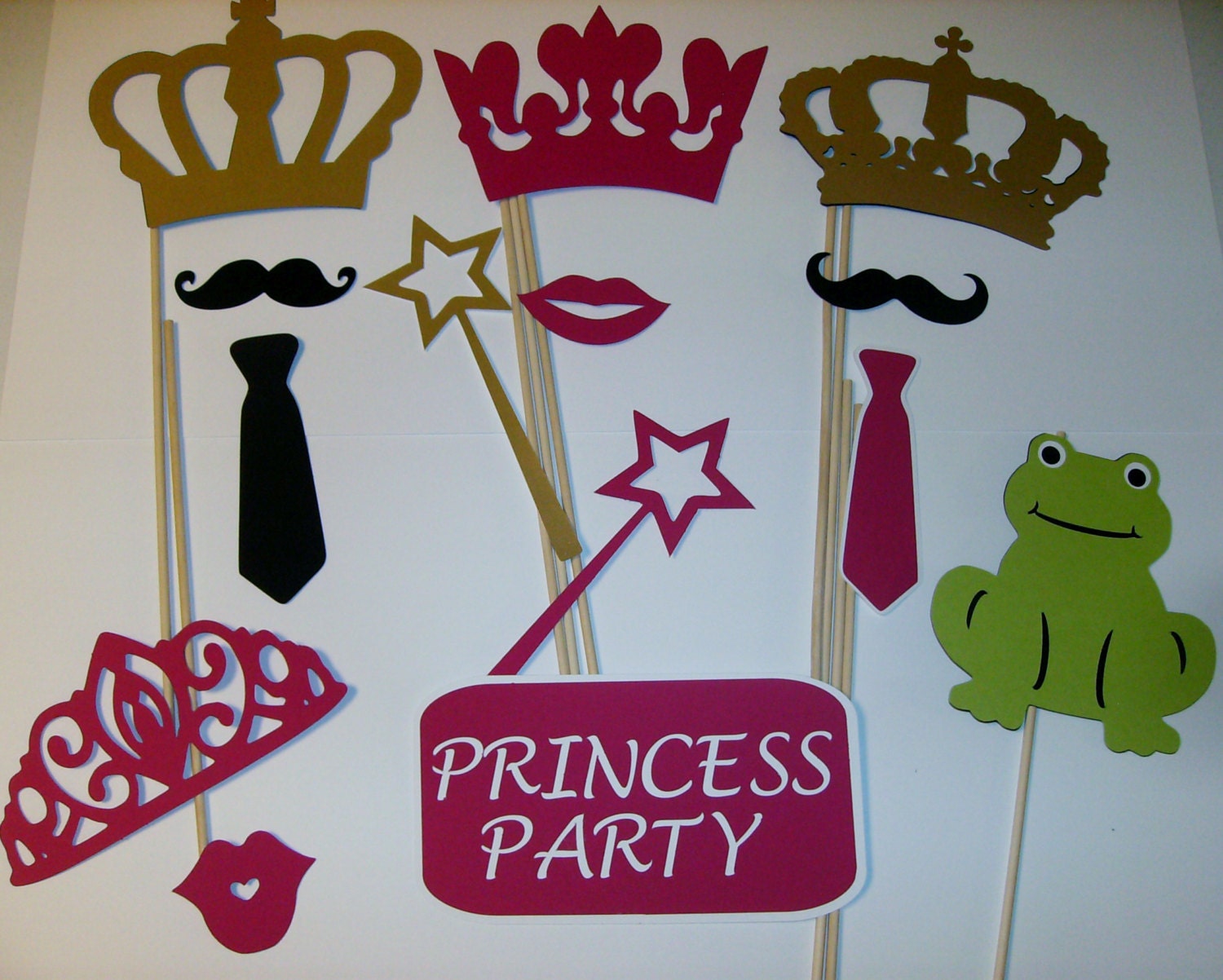 Pc Photo Booth Props Princess Party Crowns Wands Frog