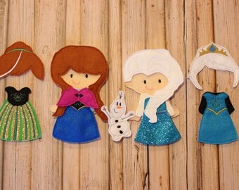 Deluxe Snow Queen and Snow Princess Inspired Felt Non Paper Doll Set, --Great for Church, Cars, and Quiet Play!
