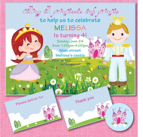 Items similar to Little Princess and Prince Birthday Party Invitations ...