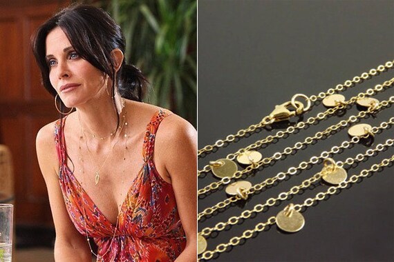 Courtney Cox Disc Necklace Cougar Town Long By Celebrityinspired 