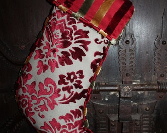 Velvet Flocked Stocking - Ambassodor Lined in Malmore Silk Velvet