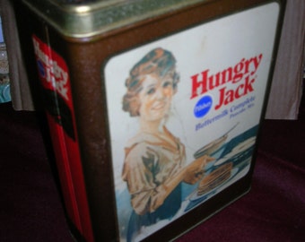 make Tin Pillsbury to Canister  1984 jemima Collectible chip Pancake mix pancakes chocolate how aunt Mix with Hungry Jack