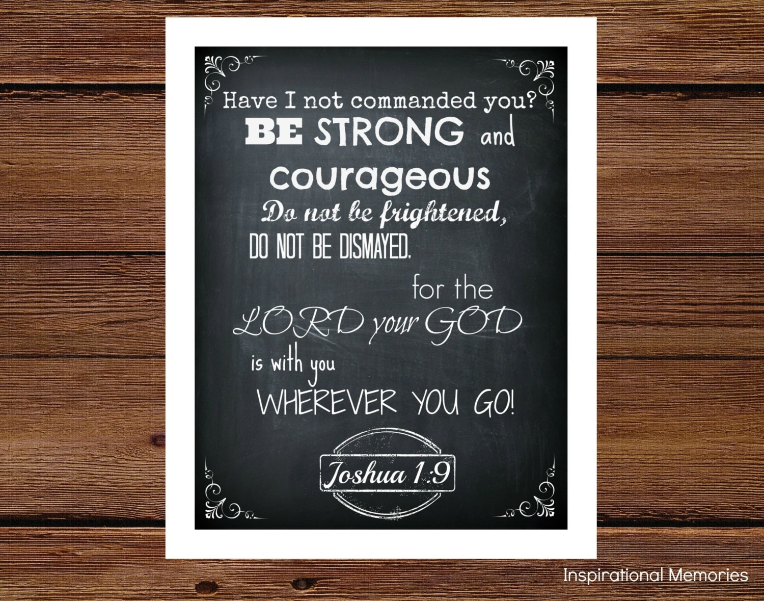 Framed Chalkboard Bible Verse Print Joshua 19 Have I