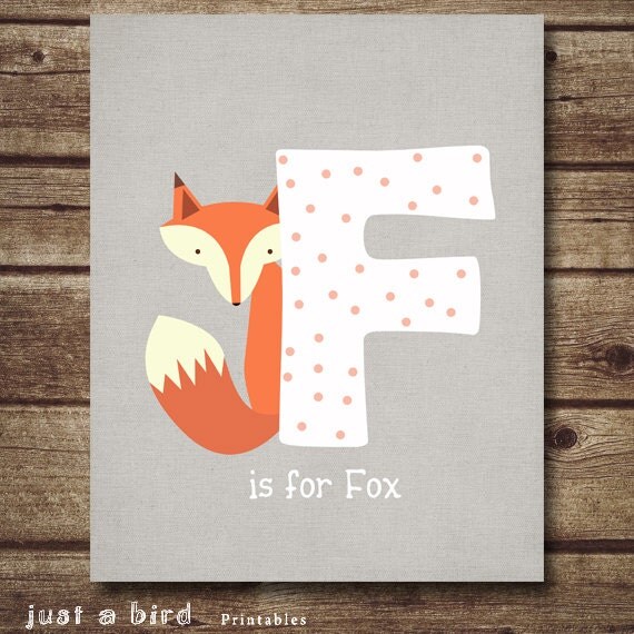 Fox wall decor Nursery Decor fox nursery printable wall art
