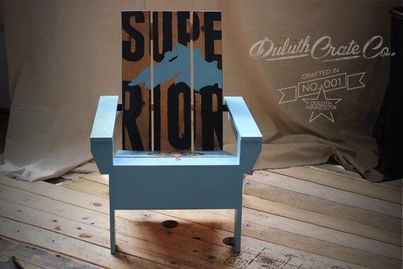  wood hand-crafted and hand-painted Lake Superior adirondack chair