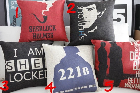 Sherlock Pillow cover/ Pillow case/ Throw pillow/Cushion cover/ Houseware decor/Handmade pillow/Linen pillow/ pillow cover p2