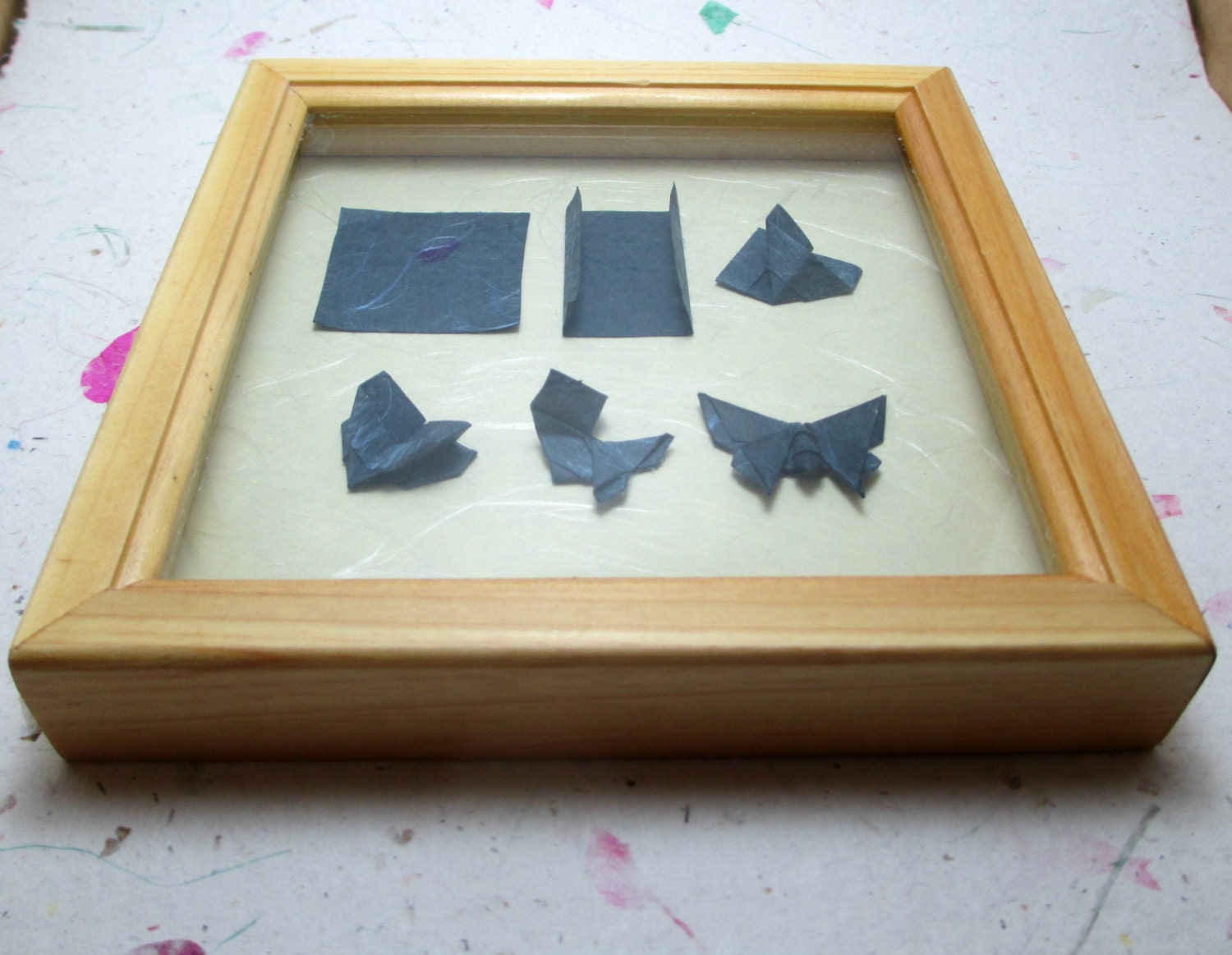 Origami Butterfly Shadow Box Display Case Paper butterfly