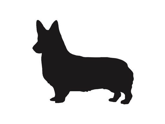 Corgi Dog v2 Silhouette Custom Die Cut Vinyl Decal Sticker