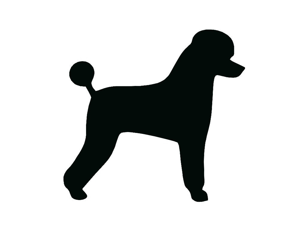 Download Basic Standard Poodle Dog Breed Silhouette Custom Die Cut