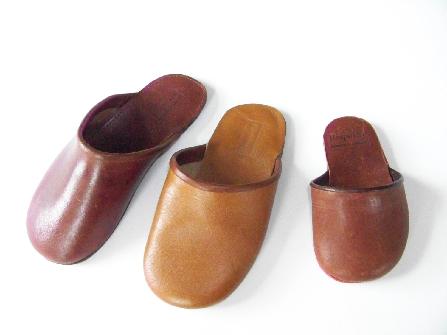 Grandpa style leather slipper unisex childrens by BespokeShoesOz