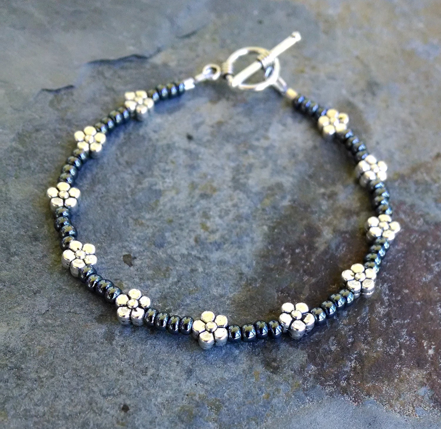 Flower bracelet beaded beadwork bracelet seed beads womans