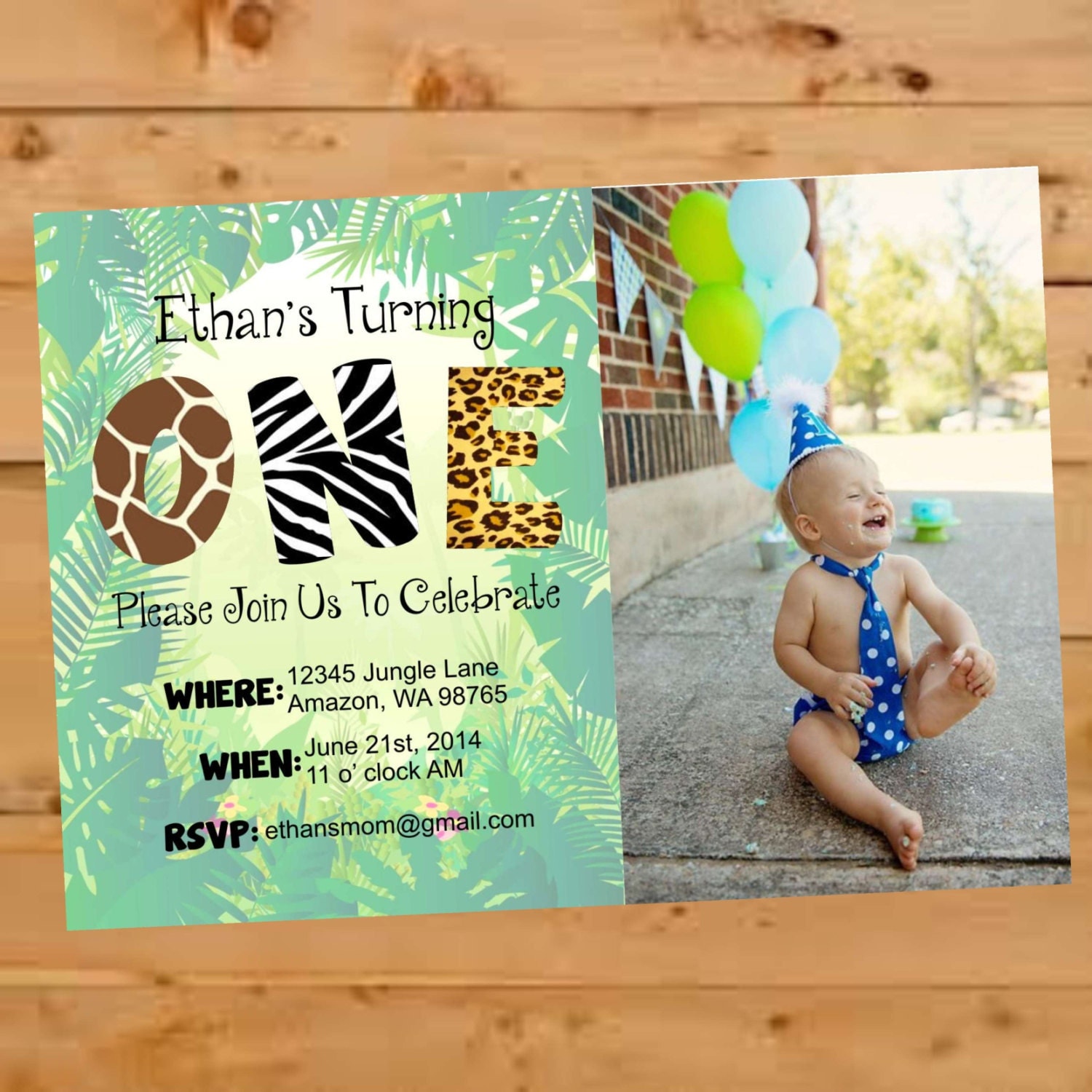 Jungle Theme Invitation Card