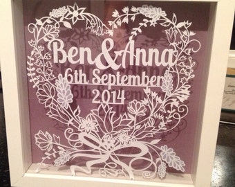 Personalised flower heart bouquet, lovely wedding present!