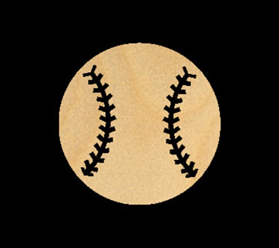 Unfinished Laser Cut Wood Baseball Cutout Shape Sports Wood Ornament