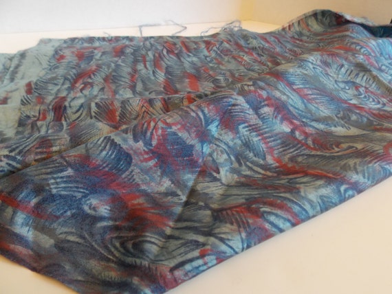 Water Color Print Rayon Acetate Vintage Fabric SALE