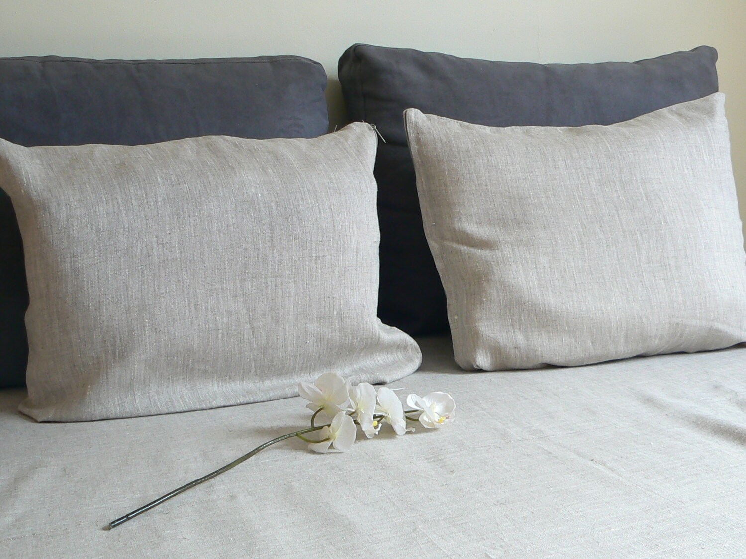 Grey linen duvet cover King size pure flax linen by ShumaHandmade