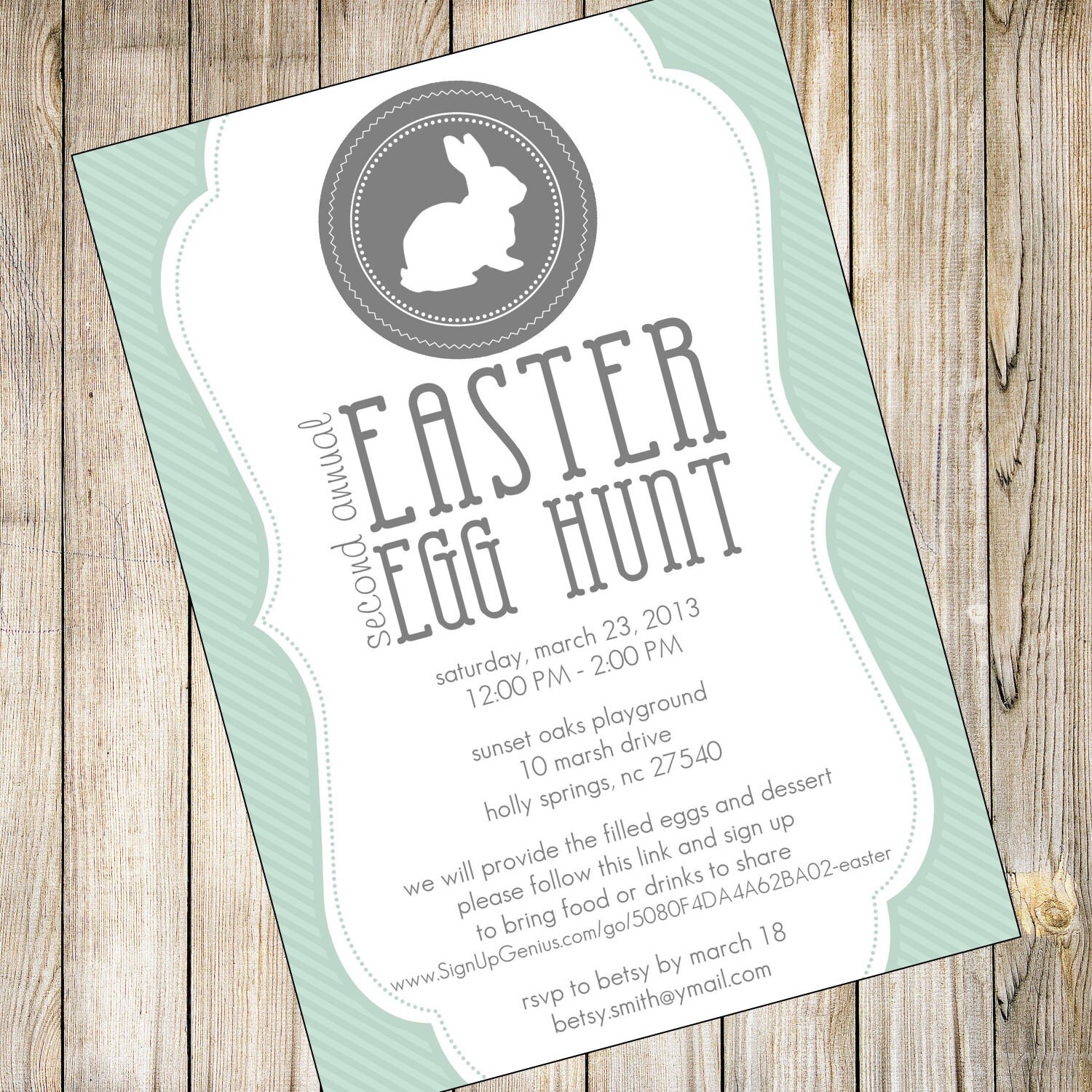 Personalized/Customizable Easter Invitation