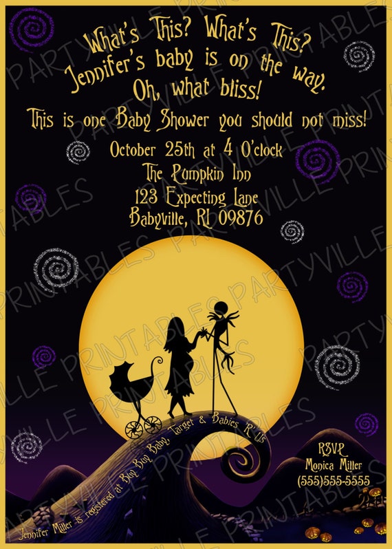 Nightmare before Christmas BABY SHOWER INVITATION Package