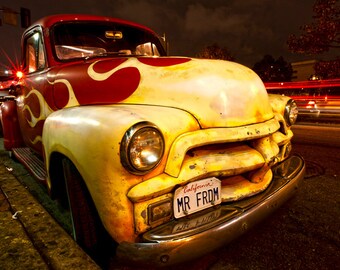 Mr. Freedom - los angeles, flame, car, night, light, neon, photography, wall art