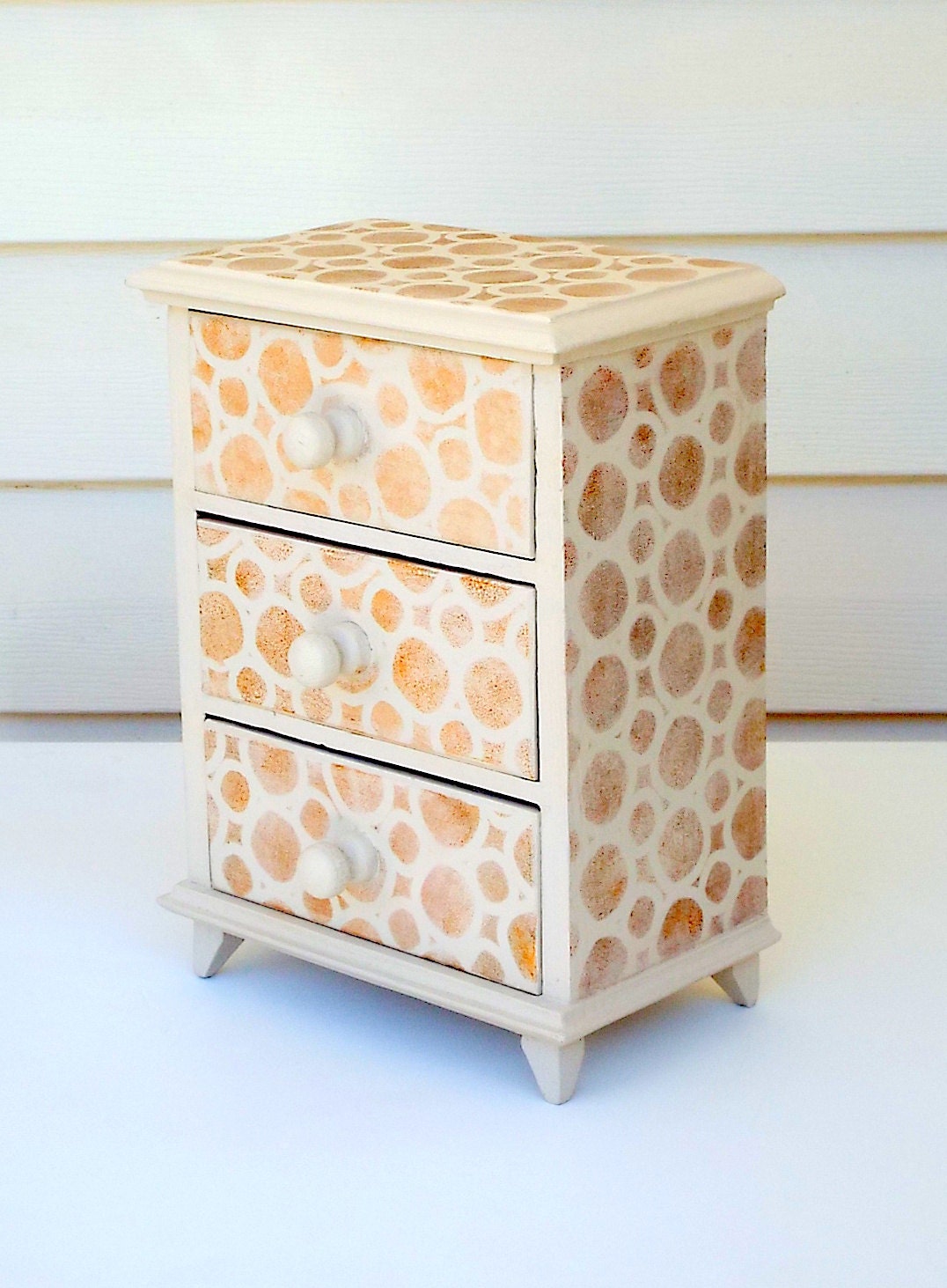 Funky 3 Drawer Jewelry Box, Tribal & Industrial Theme with Cooper