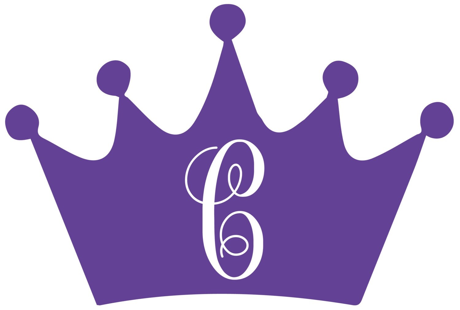 Princess Crown Monogram Decal for car laptop or by IdealImprints