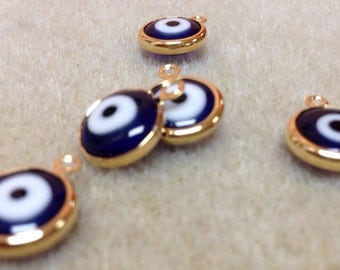 5 pcs Goldfilled 18k evil eye charm AP5445