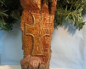 Hand carved Cross, cottonwood bark, carved Celtic cross,  cabin, lodge decor, rustic carved cross, by Dan Easley