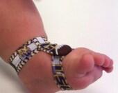 Baby boy barefoot sandals. Football theme LSU Gladiator style with ...