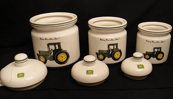 John Deere Ceramic Canister Set of 6 Pieces by Gibson