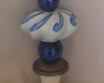 Ceramic & Wood Wine Stopper, Wine Stopper, Ceramic, Wood, Wine Bottle, Wine, Wine Lover, Cork