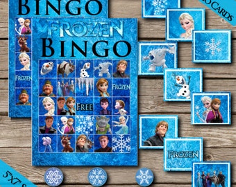 20 Frozen Bingo Cards! Digital Download! Printable Bingo Game! Extra Card