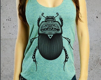 Insect Shirt- TRIBAL BEETLE Shirt)Womens Graphic Tees-Bug Shirt,Insect Tank Top-Gift For Her,Girlfriend Gift,-Birthday Gifts,instagram likes