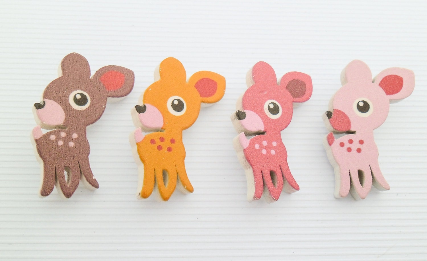 Bambi Buttons Wooden Deer Buttons Various Colours Available