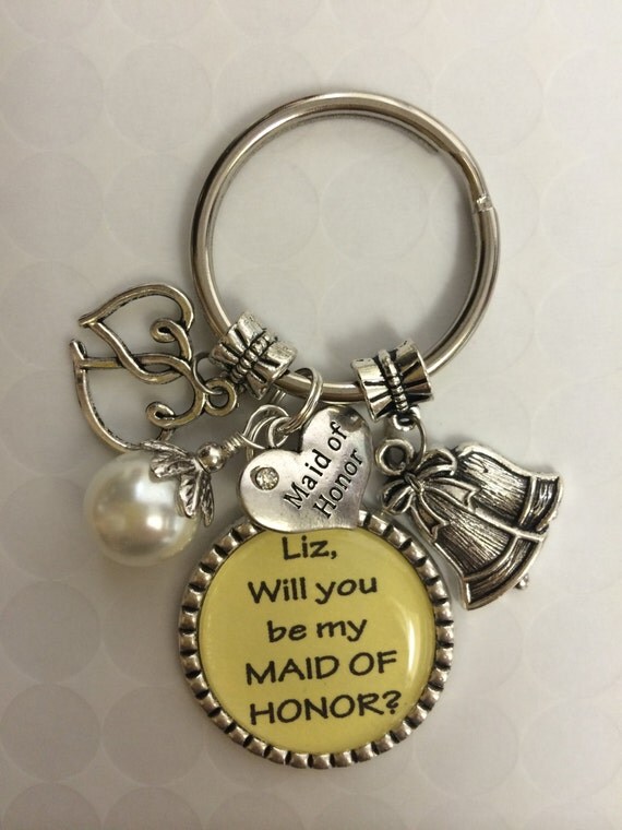 Items similar to Maid Of Honor Gift Personalized Wedding Keychain Will ...