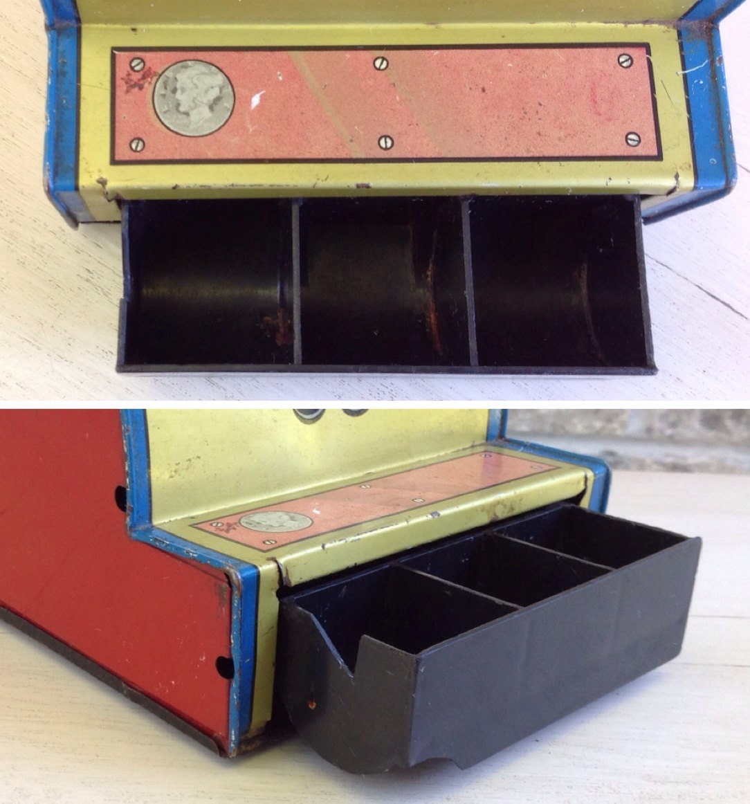 Vintage Toy Cash Register Tin