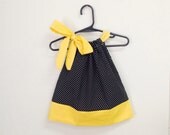 Black and white polka dot pillowcase dress