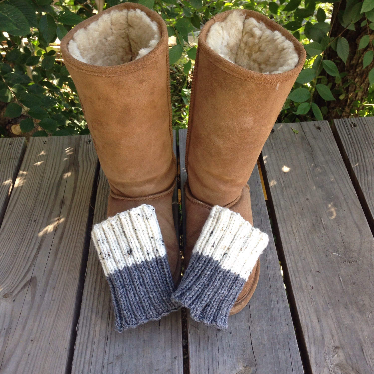 Reversible Boot Cuffs Boot Toppers. Knitted Fall by KnitsbyAlexis