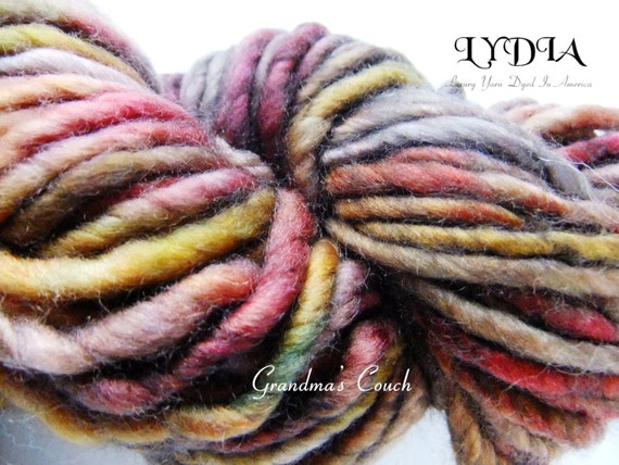 Alpaca/Silk Hand Dyed Yarn by LYDIA: Grandma's Couch