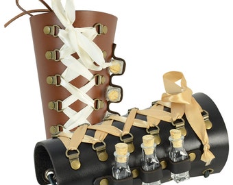 Ladies Steampunk Bracer with Vials - Steampunk Arm Bracer / Cuff - #DK6074
