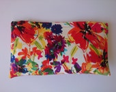 Flowered wallet, wallet in cotton satin matching with the  red flowered and soft green bag,