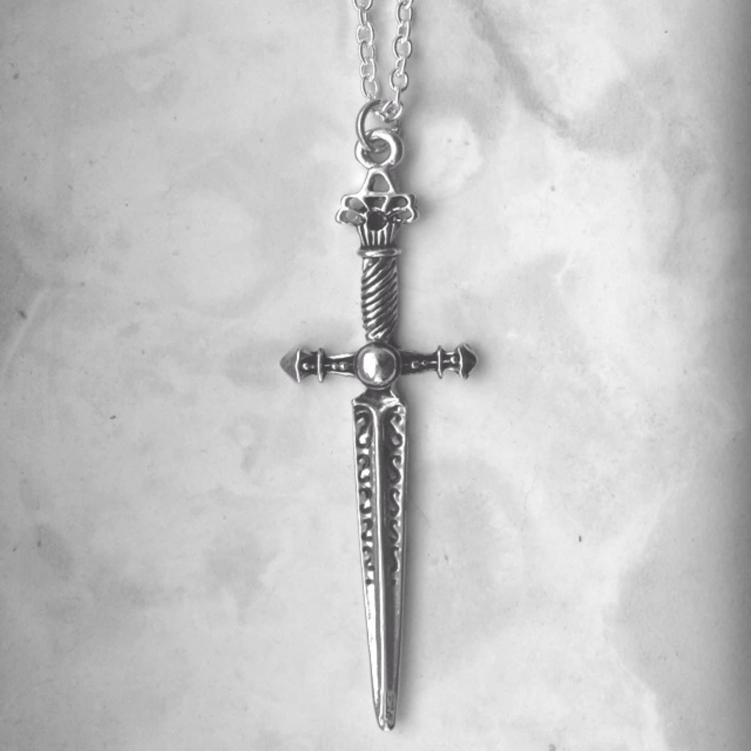 Silver Dagger Necklace