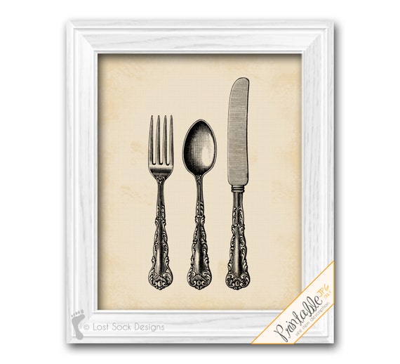 Kitchen Dining Room Wall Decor Silverware Flatware Cutlery