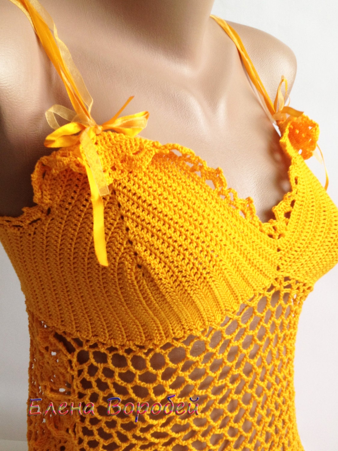 Top Yellow Sexy Yellow tops sexy crochet top