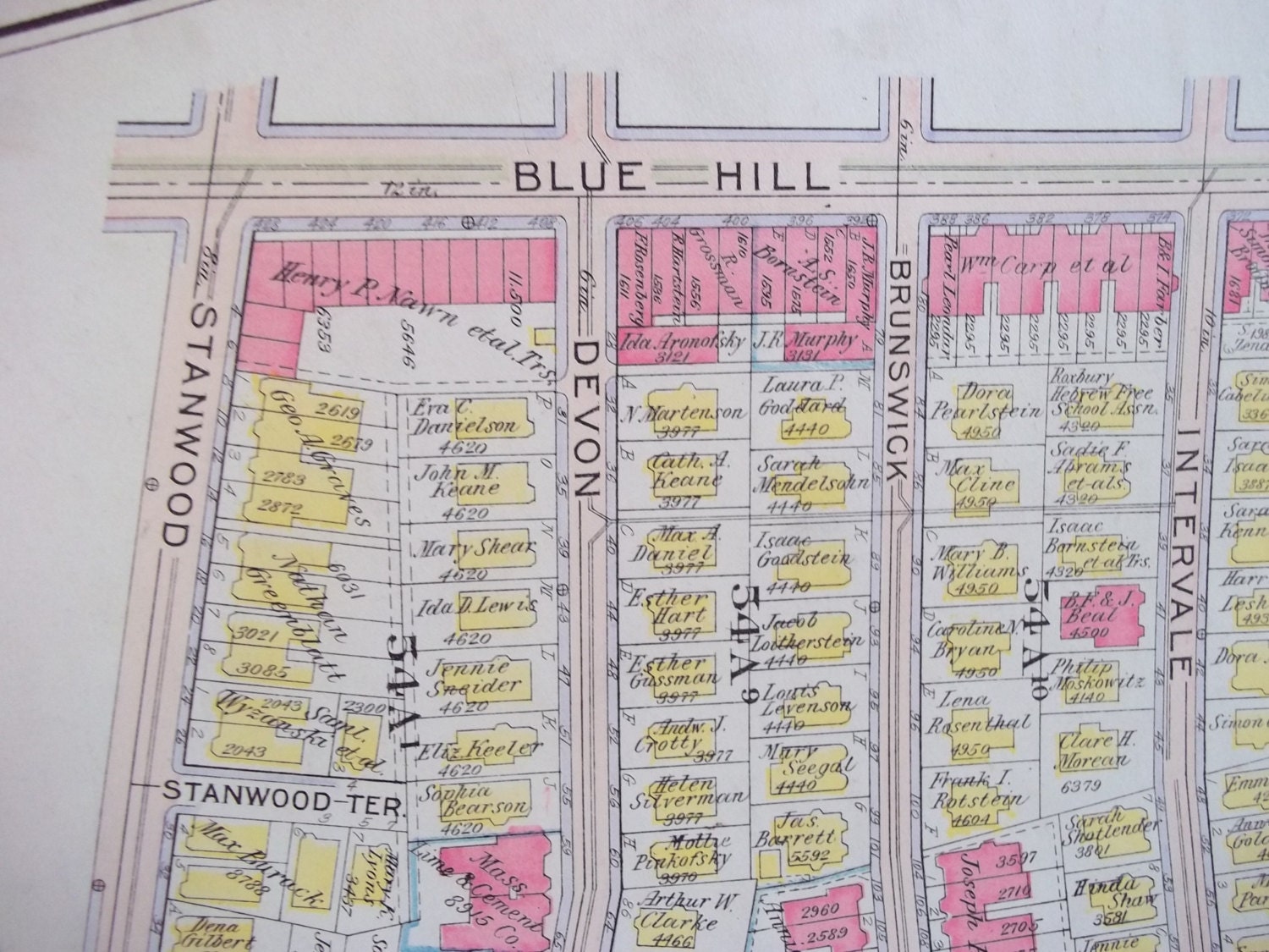 Dorchester MA. Map Original Antique Street Map by WexfordVintage