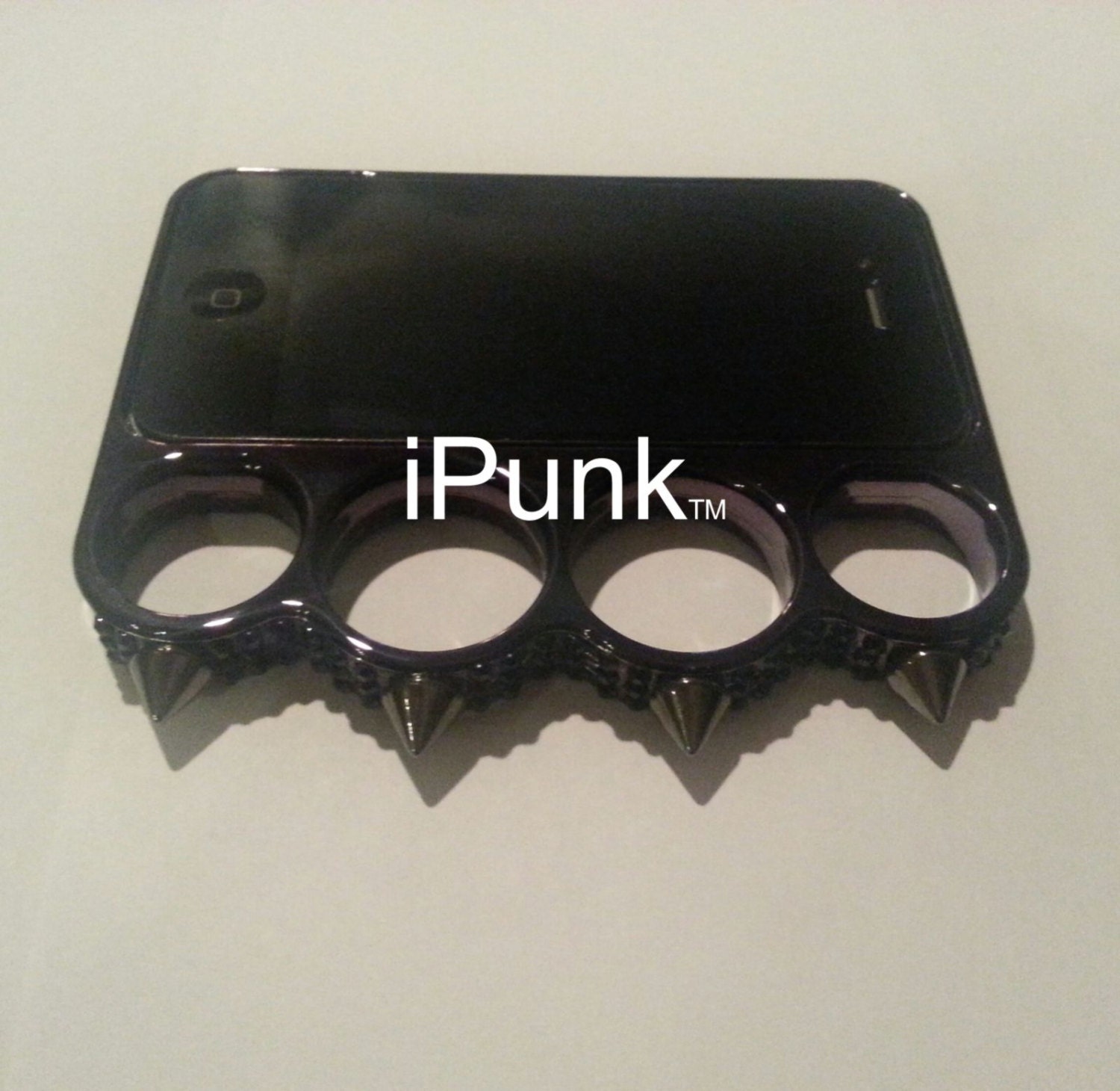 Spiked Brass Knuckles Phone Case with Rhinestones for iPhone