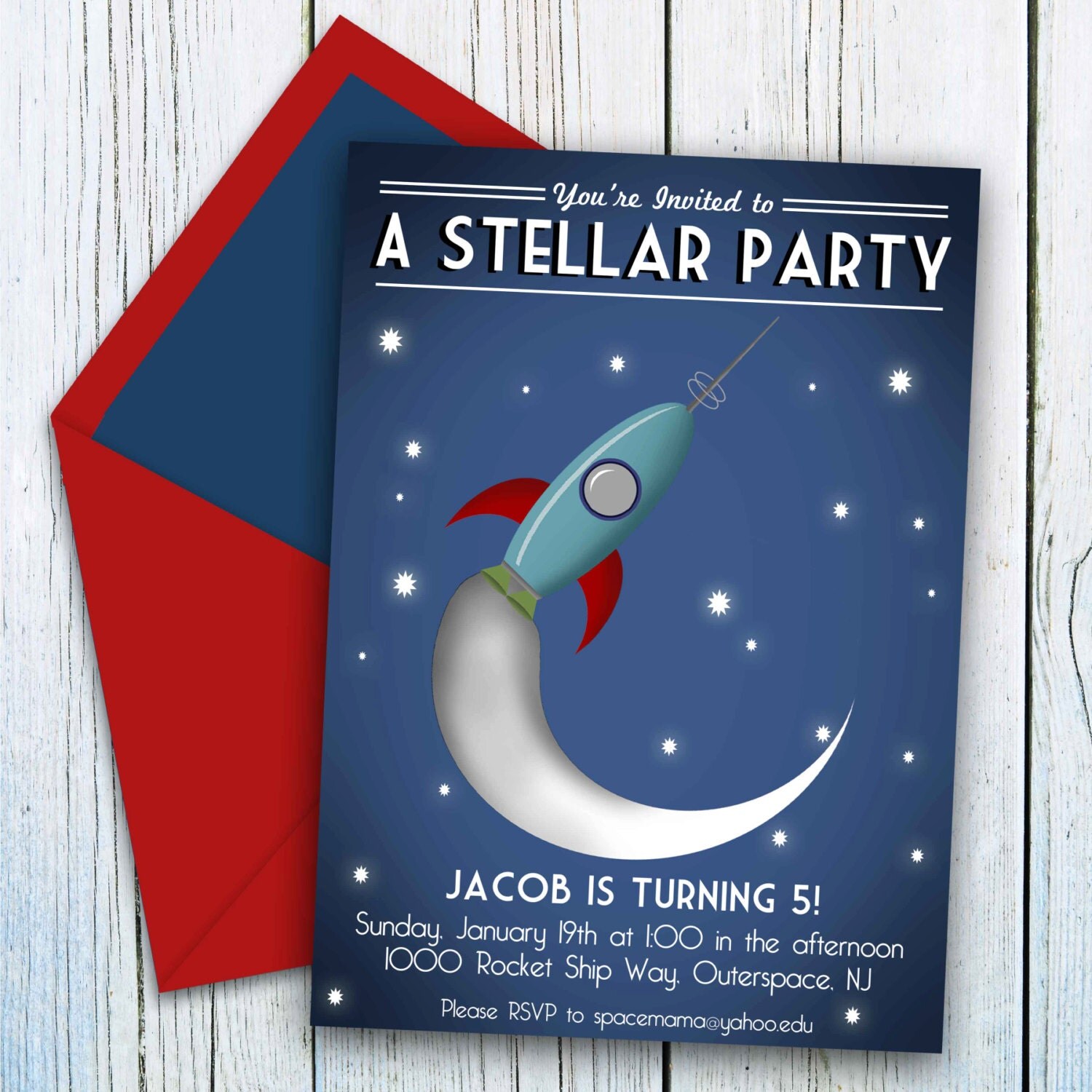 Outer space Birthday Party Printable invitation INSTANT