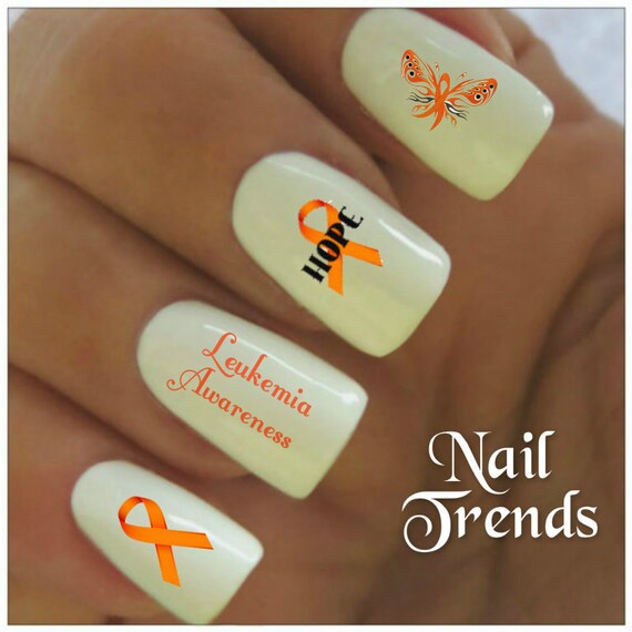 Items similar to Nail Decal Leukemia Awareness 20 Vinyl Adhesive Decals